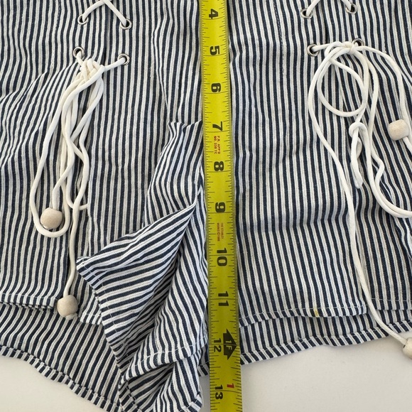 TULAROSA Blue White Striped Shorts Lace up, Back Zip Size Medium REVOLVE XS - Picture 3 of 7